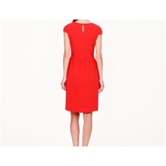 J. Crew Red Poppy Crepe Short Sleeve Dress Size 10 Medium Women’s - Picture 3 of 10